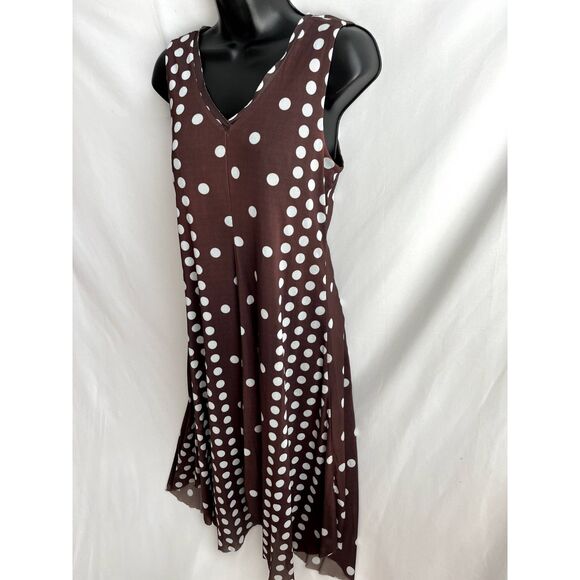 T Tahari Polka Dot Midi Dress Size S Sharkbite Hem Mesh Overlay Retro Pinup Girl - Picture 5 of 12